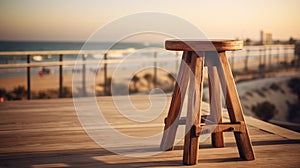Captivating Rosewood Stool Table On Santa Monica Beach
