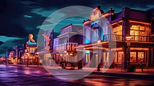 Captivating Snapshot of a Wild West Town Street. A Glimpse into the Old Western Frontier