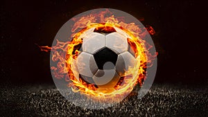 A Captivating Soccer Ball in Fire