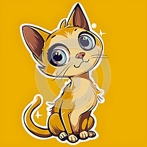 A captivating sticker featuring a wide-eyed cat that sparks wonder and invites imaginative adventures.