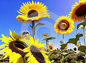 Captivating summer backdrop with a mix of sunflowers and daisies.