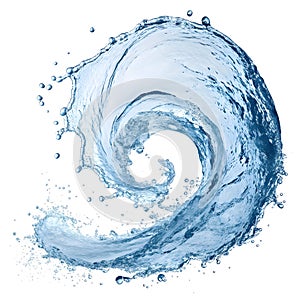 Swirling Water Flow isolated on white background photo