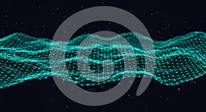 Abstract Digital Network Wave Visualization for Technology and IT Professionals: Secure Data Connection Concept Background.