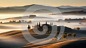 Captivating Tuscany Sunrise: A Serene Journey Through Dramatic Landscapes