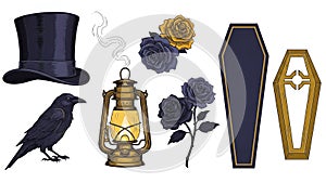 Gothic Halloween Vector Elements Collection