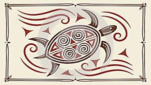 Stylized turtle with an ornate geometric shell pattern. vector design Generative AI