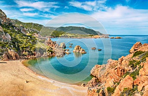 Captivating view of Li Cossi beach on Costa Paradiso resort