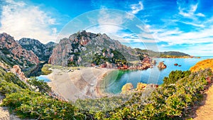 Captivating view of Li Cossi beach on Costa Paradiso resort