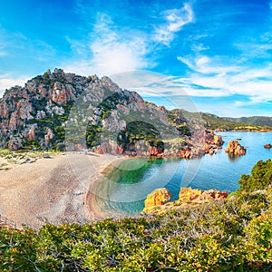 Captivating view of Li Cossi beach on Costa Paradiso resort