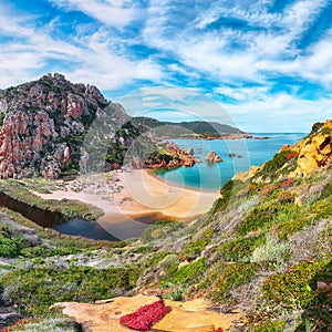 Captivating view of Li Cossi beach on Costa Paradiso resort