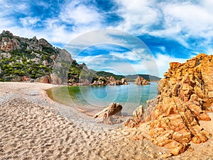 Captivating view of Li Cossi beach on Costa Paradiso resort