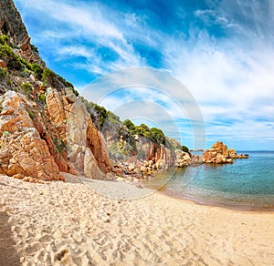 Captivating view of Li Cossi beach on Costa Paradiso resort