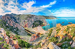 Captivating view of Li Cossi beach on Costa Paradiso resort