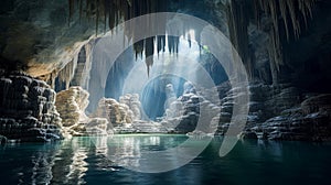 Captivating view of limestone cave interior