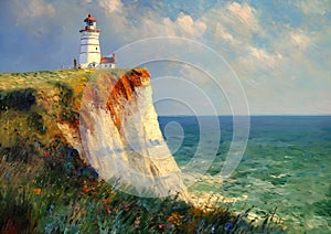 Captivating Views: A Lighthouse Cliff Overlooking Ocean City\'s S