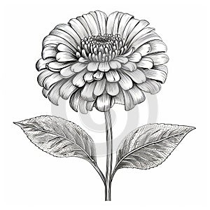 Captivating Vintage Black And White Chrysanthemum Flower Artwork