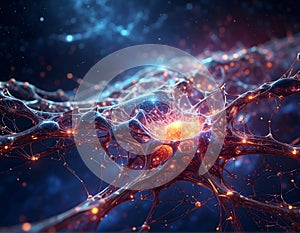 Captivating Visual Metaphor for an Artificial Neural Network or Brain Function