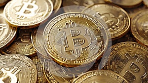 The World of Bitcoin: A Digital Financial Landscape. Generative AI photo