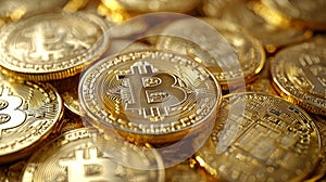 The World of Bitcoin: A Digital Financial Landscape. Generative AI photo