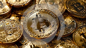 The World of Bitcoin: A Digital Financial Landscape. Generative AI photo