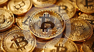 The World of Bitcoin: A Digital Financial Landscape. Generative AI photo
