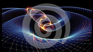 Time-Space Distortion: Abstract Visualization of Spacetime Continuum Curvature. Generative AI