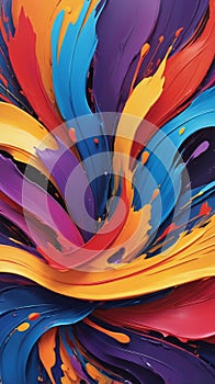 A captivating wallpaper featuring a dynamic array of bold, vibrant brushstrokes photo
