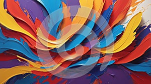 A captivating wallpaper featuring a dynamic array of bold, vibrant brushstrokes photo