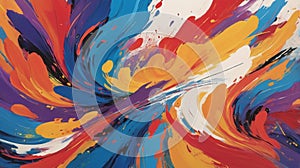 A captivating wallpaper featuring a dynamic array of bold, vibrant brushstrokes photo