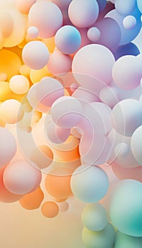 Captivating wallpaper featuring floating soft gradient blobs surrounded by light pastel aurora hues photo