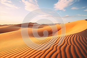 Golden Desert Dunes: Majestic Beauty of Pristine Isolation photo
