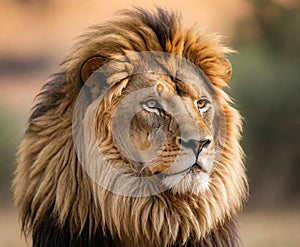 Captivating Wild Carnivore Close-up Photo of Intense Piercing Stare of Lion Looking at its Prey