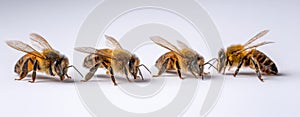 The captivating world of bees in a detailed close-up view. AI generated image