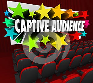 Captive Audience Words Movie Screen Theater Selling Customers Pr