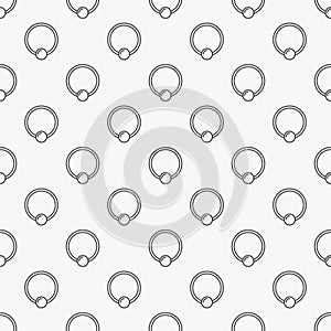 Captive ring seamless pattern. Vector piercing background