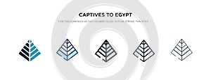 Captives to egypt icon in different style vector illustration. two colored and black captives to egypt vector icons designed in