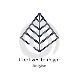 captives to egypt outline icon. isolated line vector illustration from religion collection. editable thin stroke captives to egypt