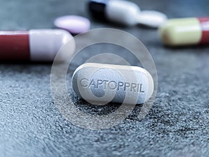 Captopril pill tablet for hypertension