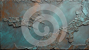 Bronze Essence: Verdigris Slate Serenity. AI generate photo