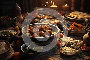 Capture the essence of Eid feasts and the. Generative ai photo