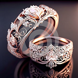 Eternal Union: Illustration of Two Gold Wedding Rings