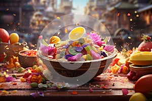 Capture the essence of Holi feasting with a