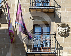 Capture the Essence of Laguardia. Authentic Facade with the Official Flag of Laguardia