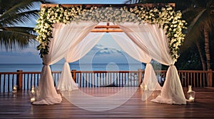 Elegant Resort Wedding: Serene Beach Venue at Sunset photo