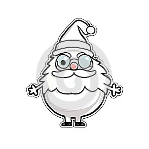 Cute Christmas sticker portly little Santa Claus. transparent background version available photo
