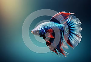 Capture the moving moment of red-blue siamese fighting fish isolated on black background