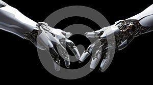 Futuristic Robotic Arm Wrestle: Intense Metallic Force photo