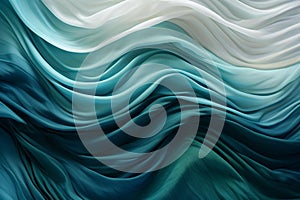 Serenity in Swirling Waves: Abstract Patterns of Blue and Green Fabric photo