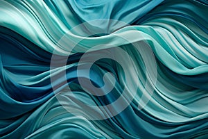Serenity in Swirling Waves: Abstract Patterns of Blue and Green Fabric photo
