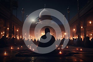 Capture the tranquility of latenight prayers and. Generative ai